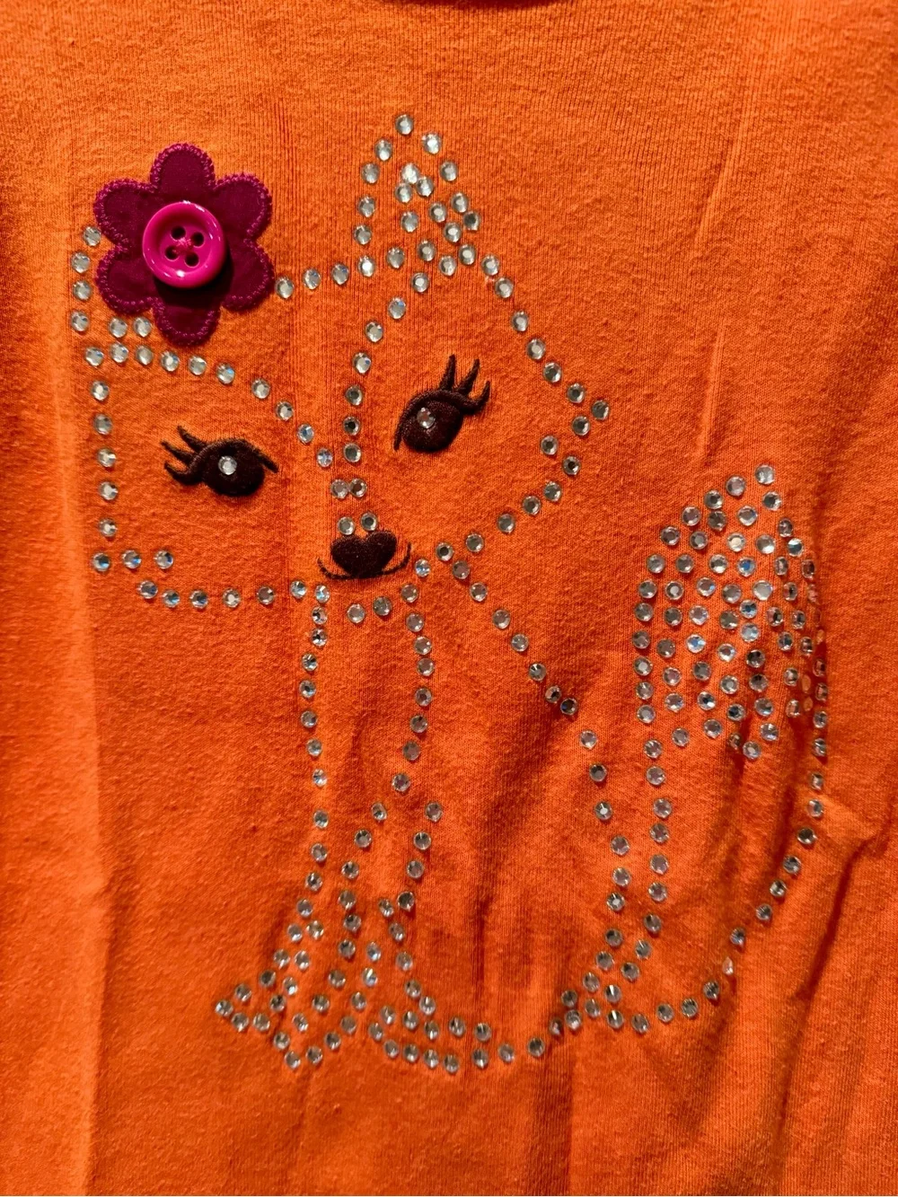 Girl’s Gymboree Orange Long-Sleeve Sparkle Fox Tee - Size 4